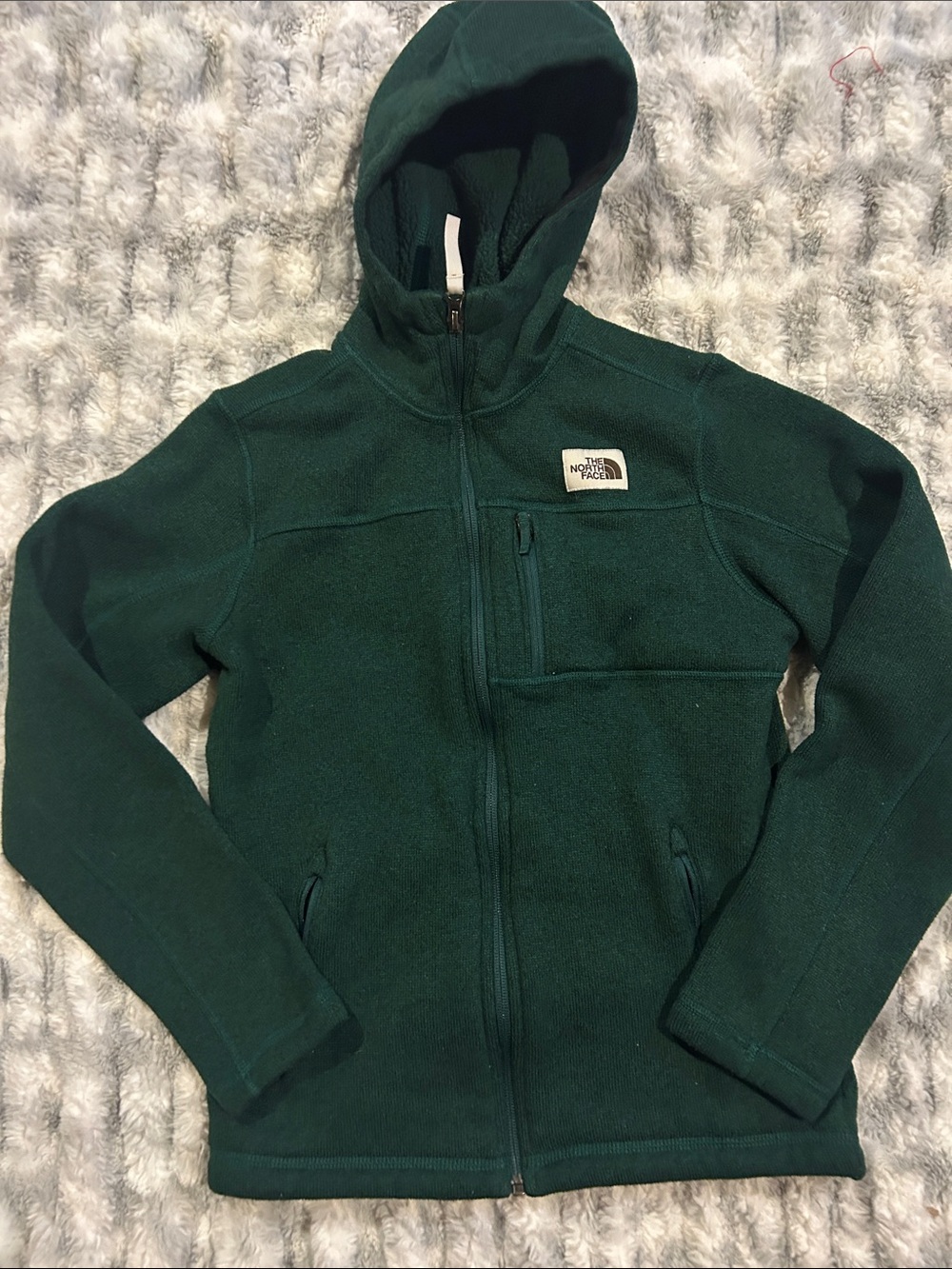 The North Face Kids' Green Hooded Fleece Jacket Boys 14/16